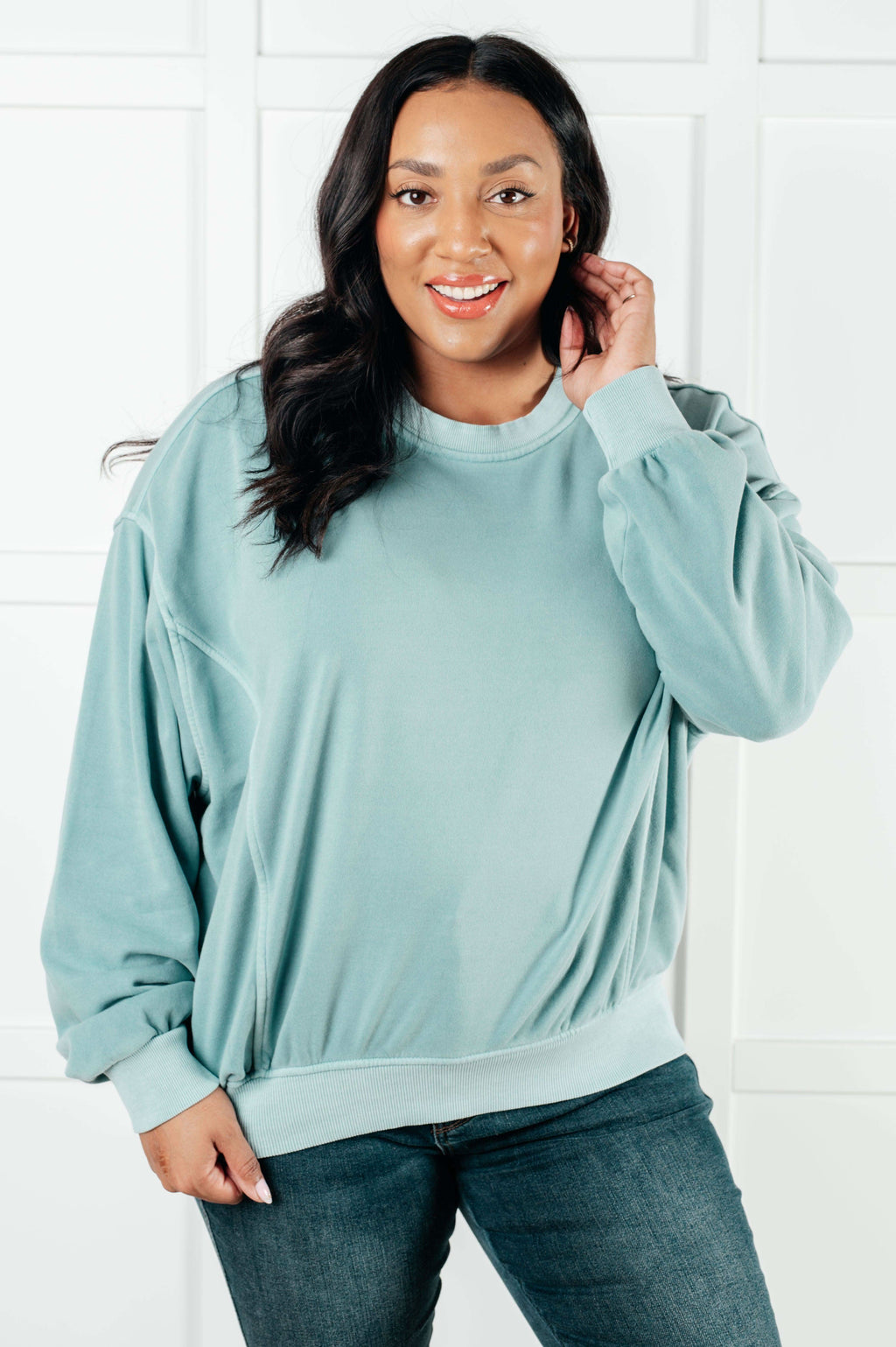 Beyond the Basics Pullover in Blue Grey in 2XL 3XL - Tops photo