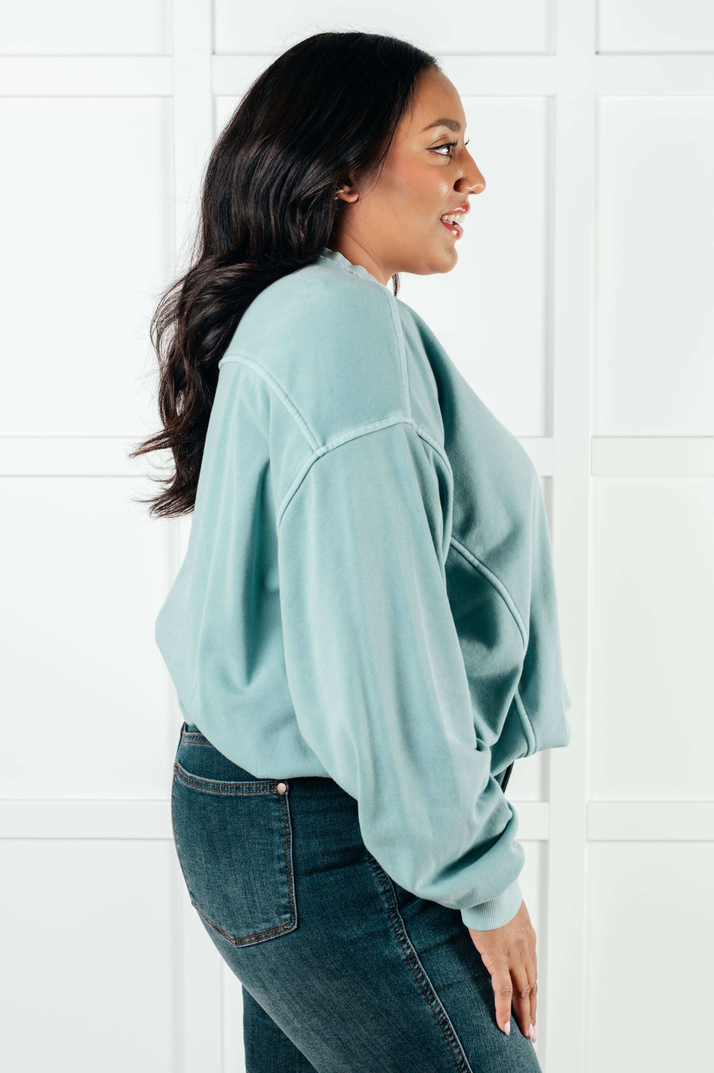 Beyond the Basics Pullover in Blue Grey in - Tops photo