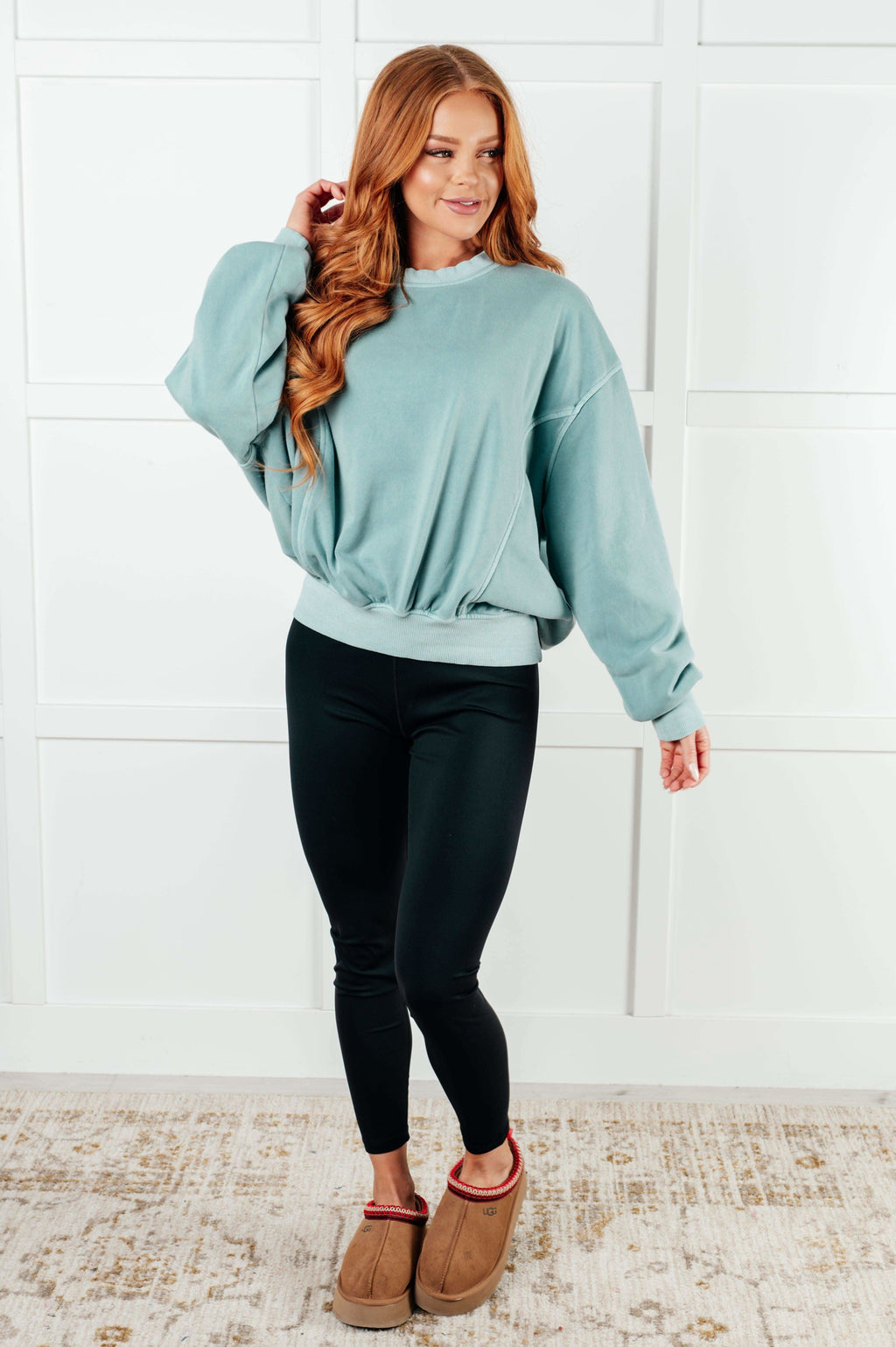 Beyond the Basics Pullover in Blue Grey in - Tops photo