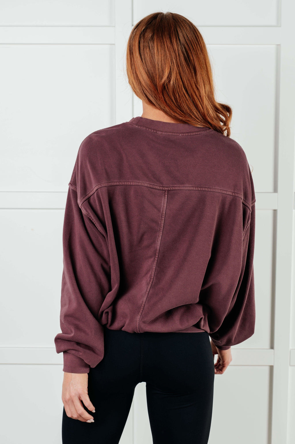 Beyond the Basics Pullover in Eggplant in - Tops photo