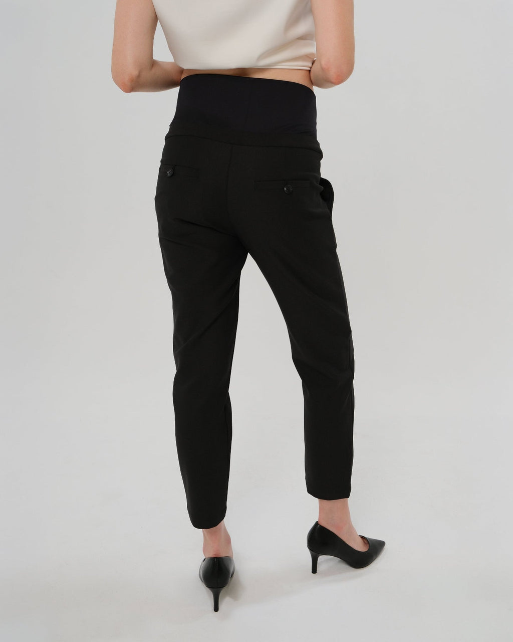 Slim Leg Maternity Work Pants in Black in - Pants photo