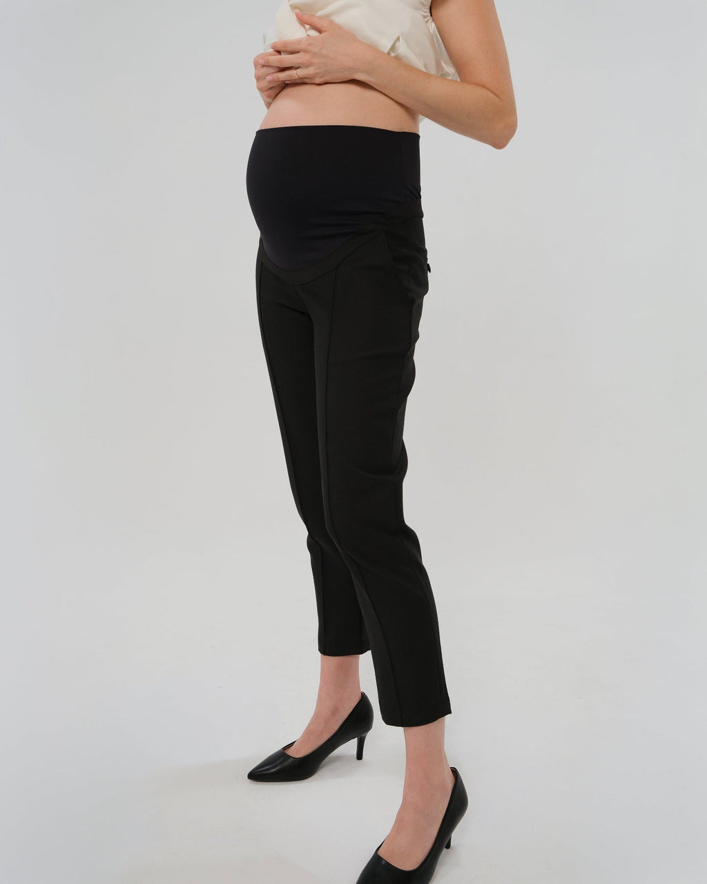 Slim Leg Maternity Work Pants in Black in - Pants photo