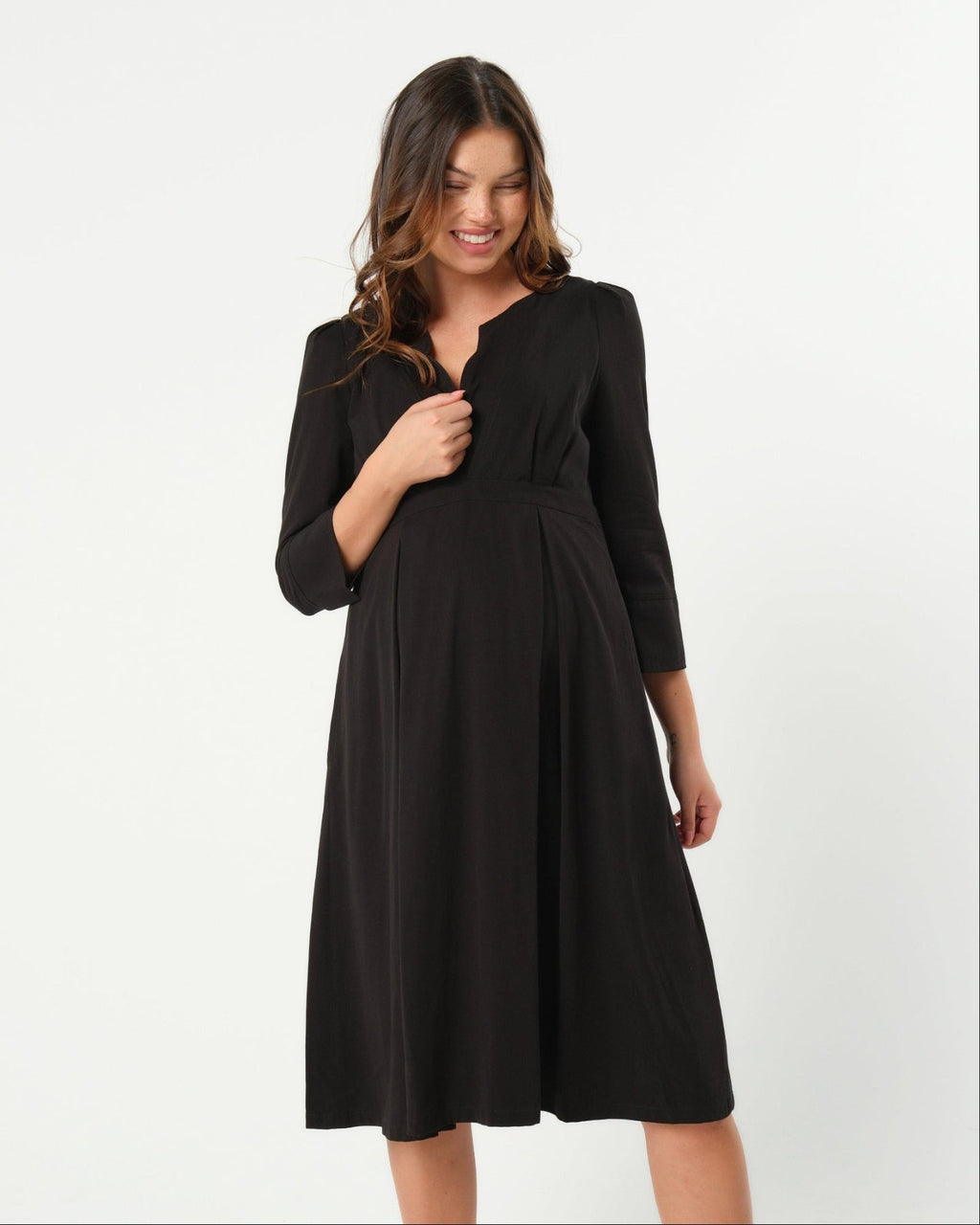 Sarah Empire Maternity & Nursing Dress in TENCEL (Regular & Petite) in - Women's Maternity Dress photo