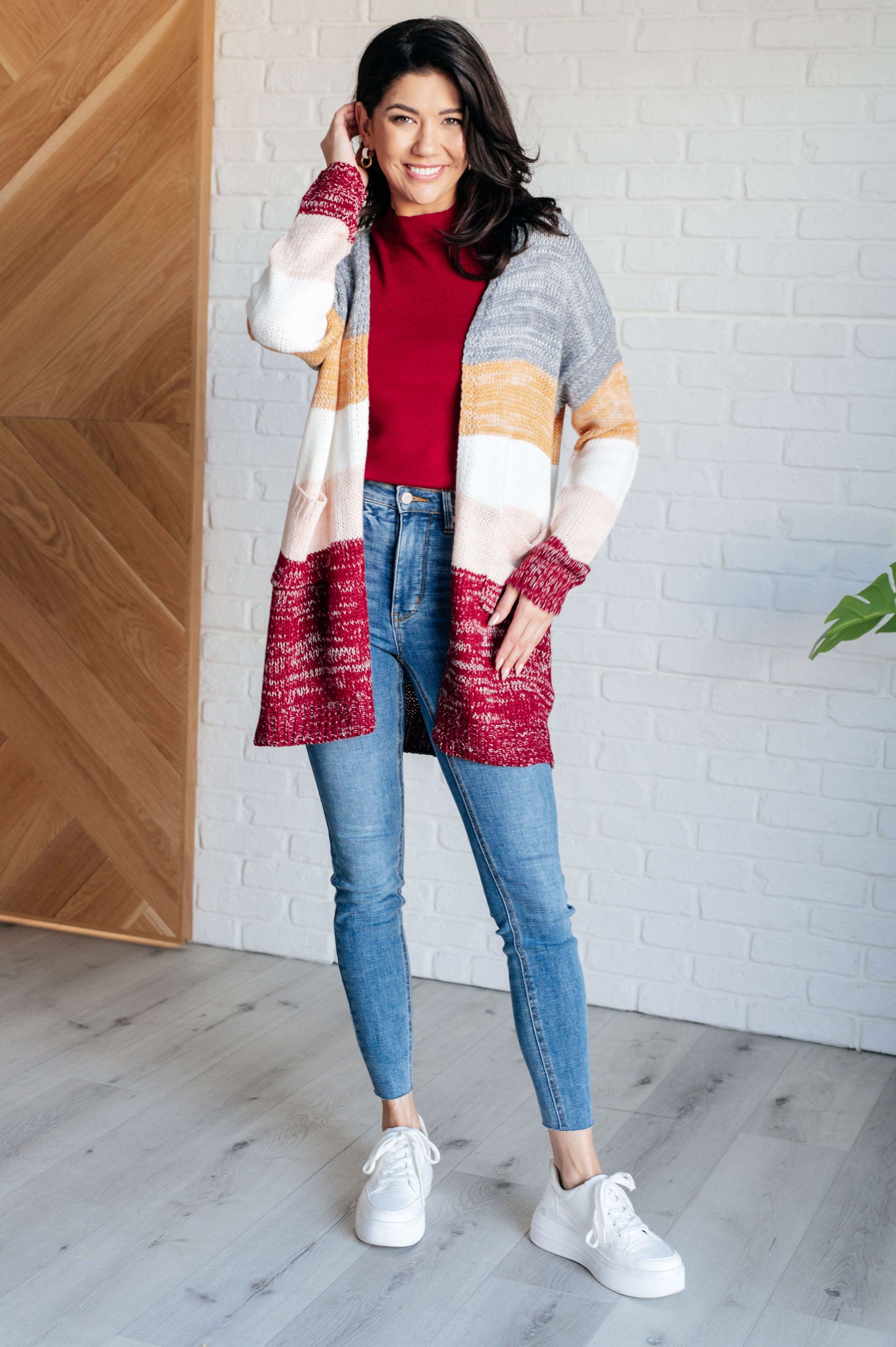 Bring the Warmth Color Block Cardigan - SwagglyLife Home & Fashion Bring the Warmth Color Block Cardigan - SwagglyLife Home & Fashion