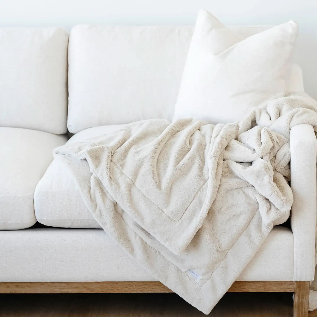Saranoni Lush Throw Blankets in Buttermilk - photo