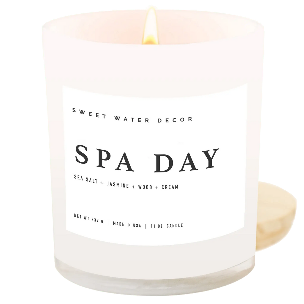 Spa Day Soy Candle - White Jar - 11 oz - SwagglyLife Home & Fashion