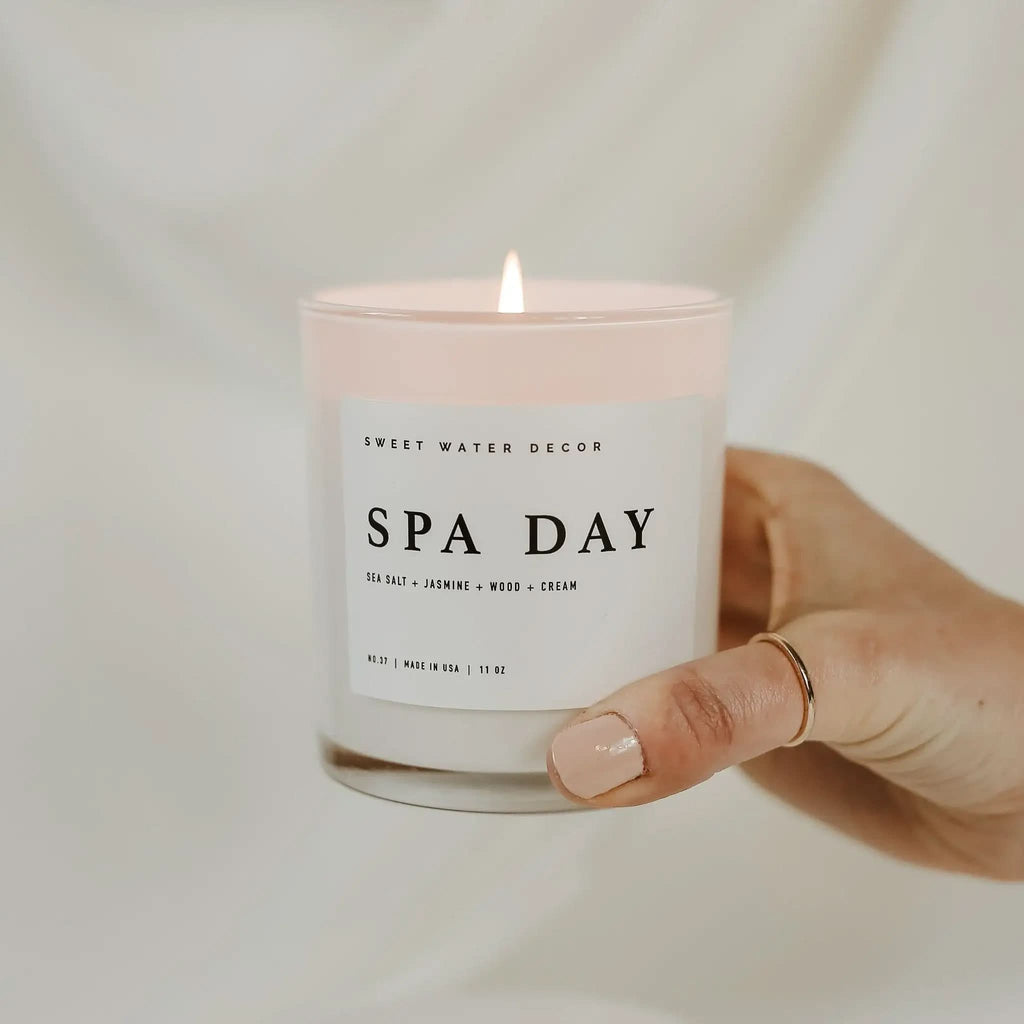 Spa Day Soy Candle - White Jar - 11 oz - SwagglyLife Home & Fashion