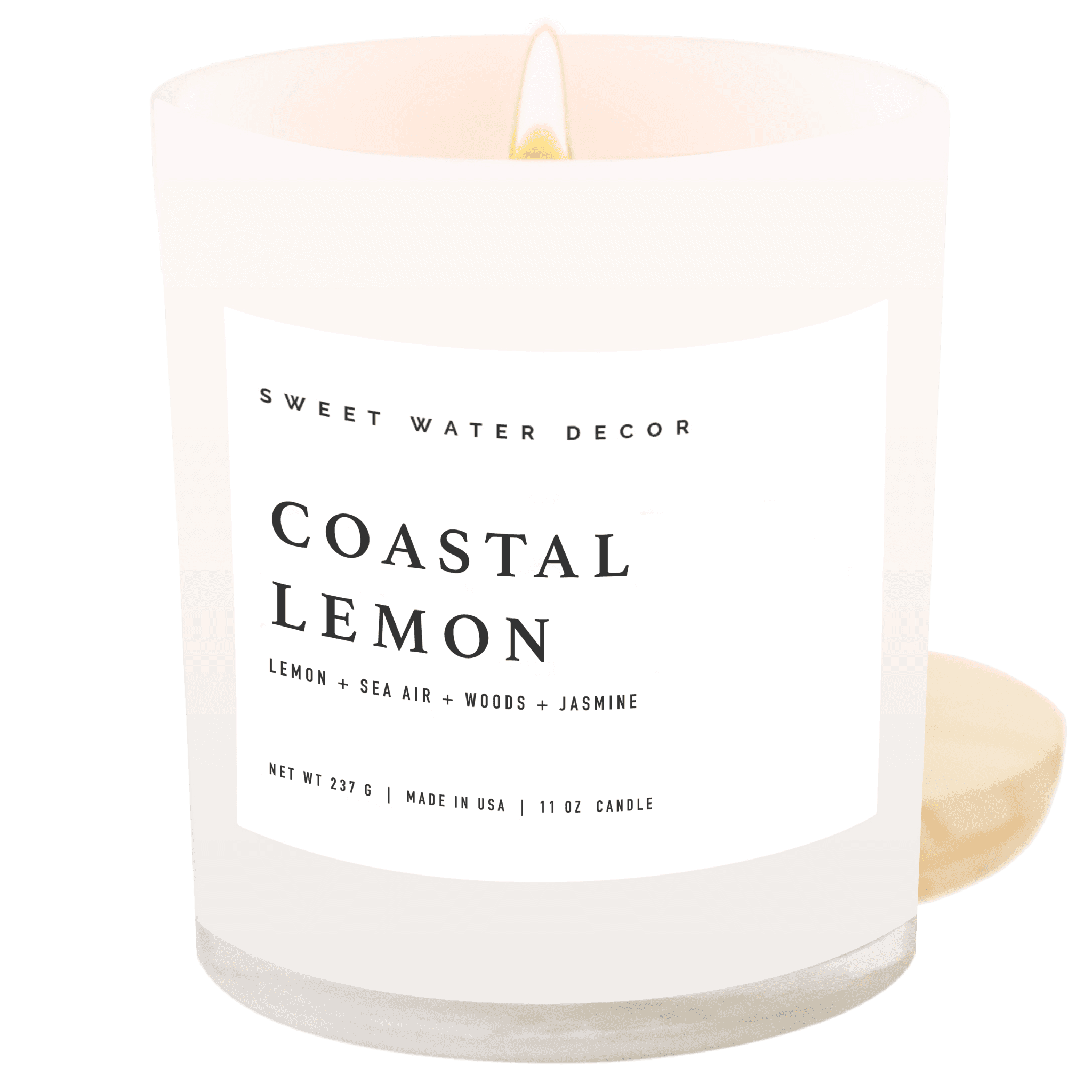 Coastal Lemon Soy Candle - White Jar - 11 oz - SwagglyLife Home & Fashion Coastal Lemon Soy Candle - White Jar - 11 oz - SwagglyLife Home & Fashion