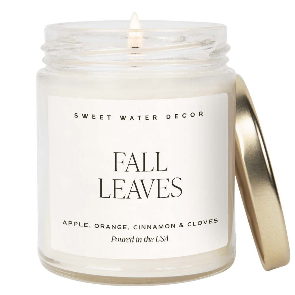 Fall Leaves Soy Candle - Clear Jar - 9 oz in - Candles photo