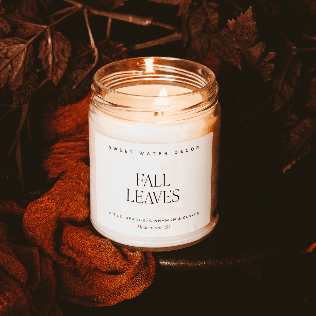 Fall Leaves Soy Candle - Clear Jar - 9 oz in - Candles photo