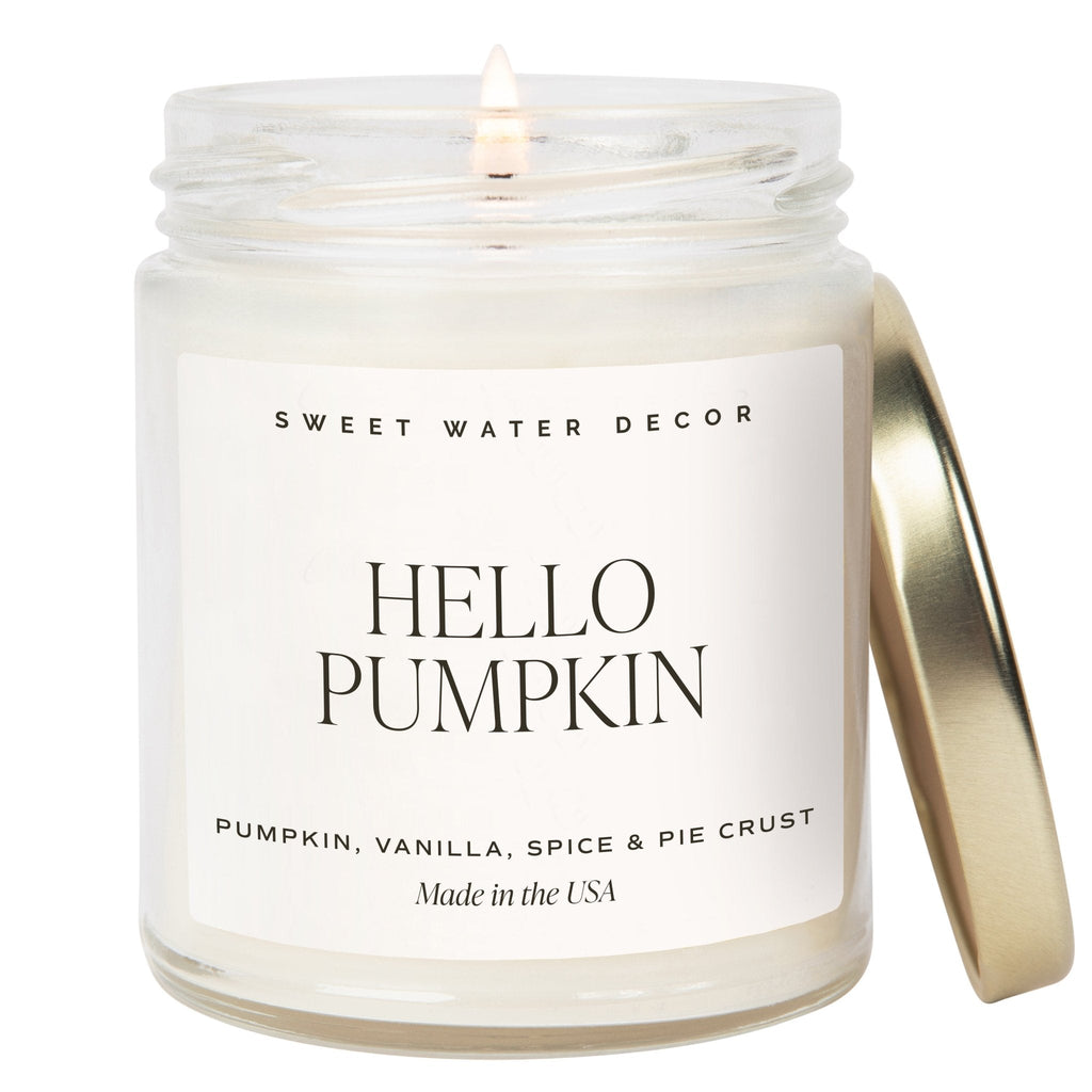 Hello Pumpkin Soy Candle - Clear Jar - 9 oz in - Candles photo
