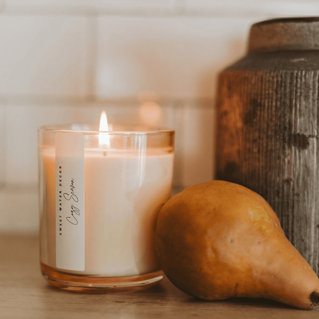 Cozy Season Soy Candle - Tinted Glass Jar - 12 oz in - Candles photo