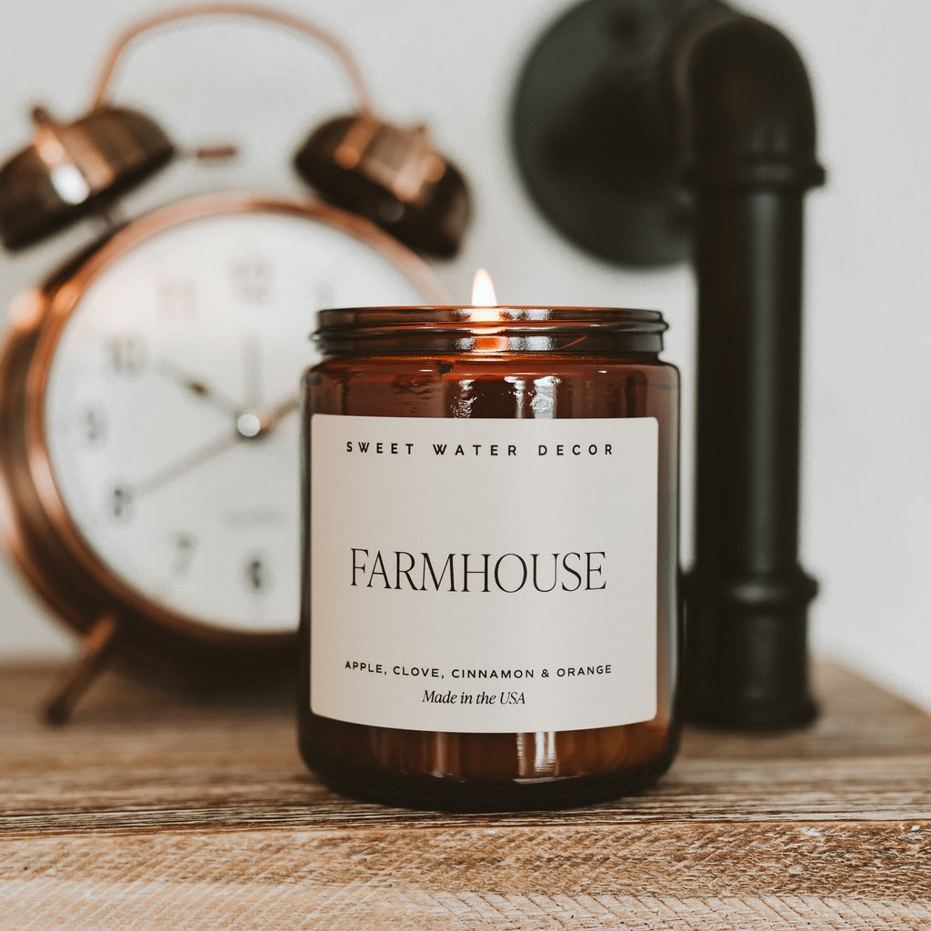 Farmhouse Soy Candle - Amber Jar - 9 oz in - Candles photo