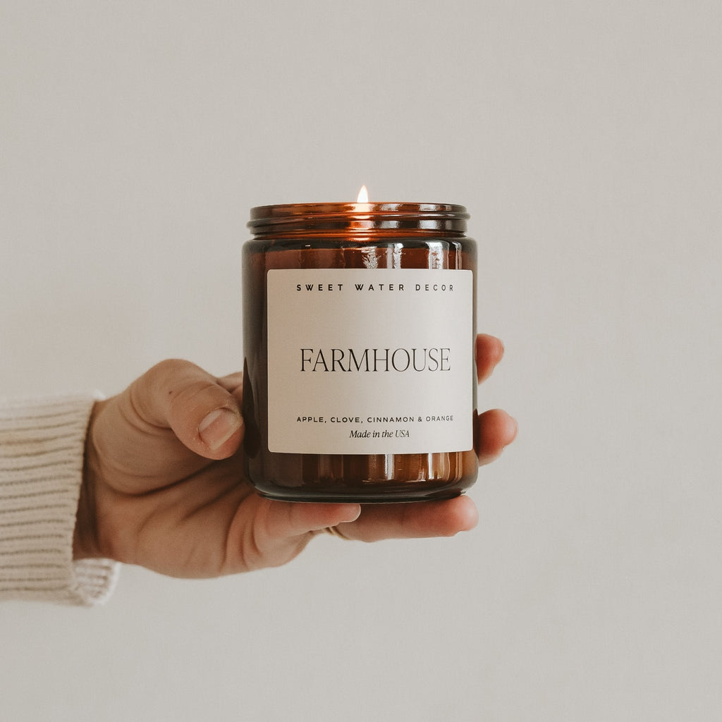 Farmhouse Soy Candle - Amber Jar - 9 oz in - Candles photo