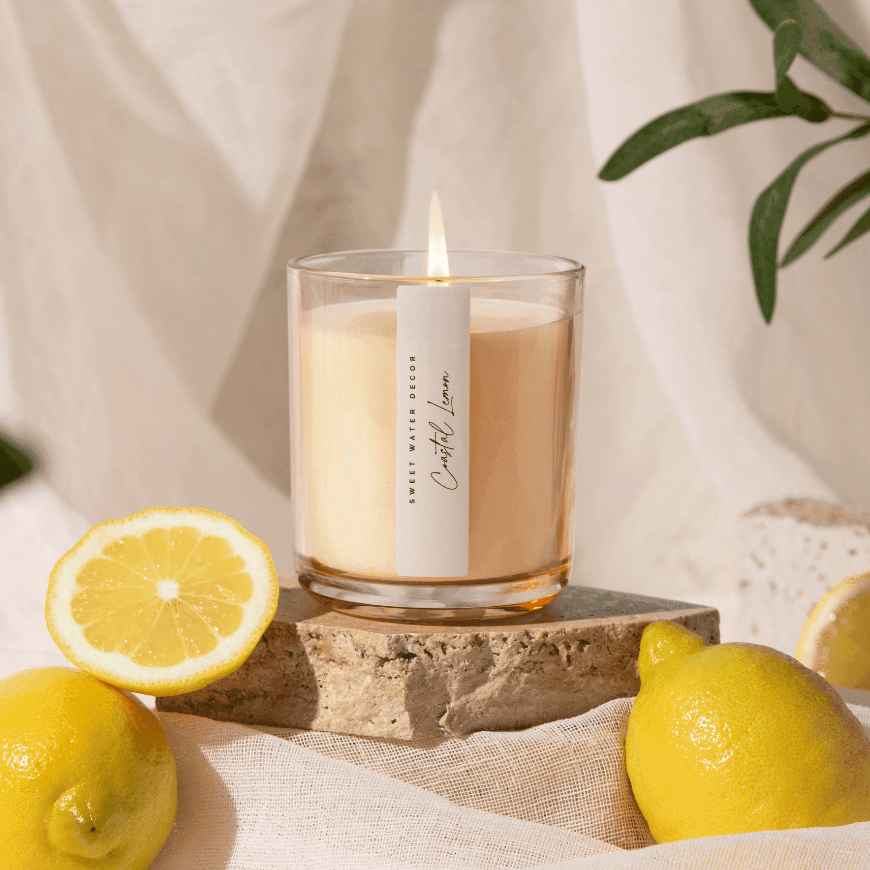 Coastal Lemon Soy Candle - Tinted Glass Jar - 12 oz - SwagglyLife Home & Fashion Coastal Lemon Soy Candle - Tinted Glass Jar - 12 oz - SwagglyLife Home & Fashion
