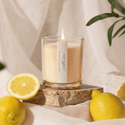 Coastal Lemon Soy Candle - Tinted Glass Jar - 12 oz - SwagglyLife Home & Fashion Coastal Lemon Soy Candle - Tinted Glass Jar - 12 oz - SwagglyLife Home & Fashion