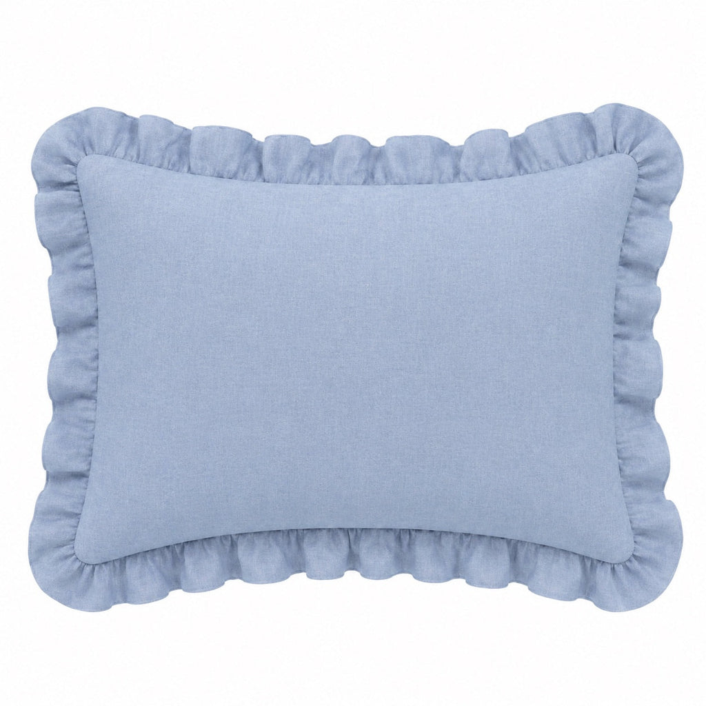 Little Mae & Co. Standard Ruffle Pillow Case Cover - Light Denim