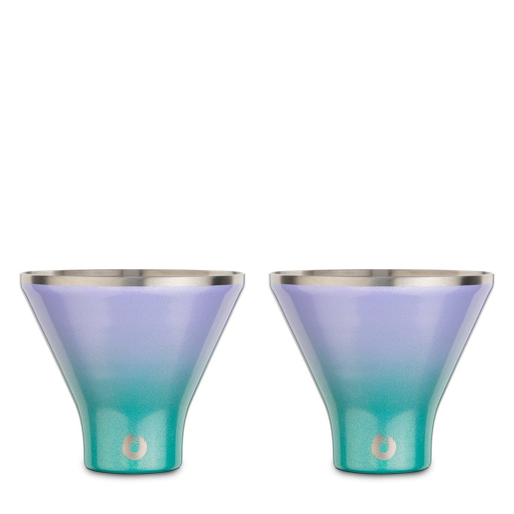 Snowfox Stainless Steel Martini Glass, Set of 2 - Mermaid in Mermaid - Barware photo