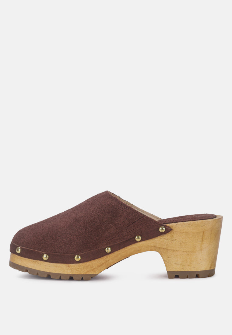 Cedrus Fine Suede Studded Clogs Mules in - Clogs photo