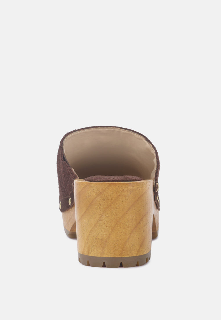 Cedrus Fine Suede Studded Clogs Mules in - Clogs photo