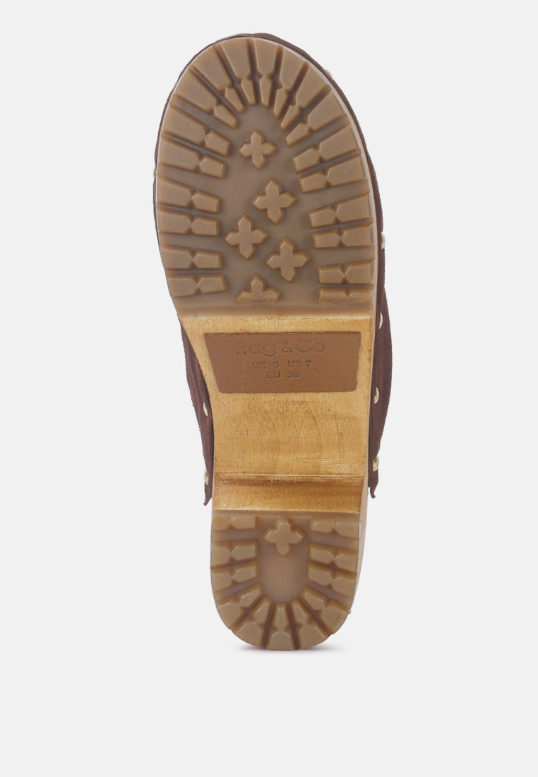 Cedrus Fine Suede Studded Clogs Mules in - Clogs photo