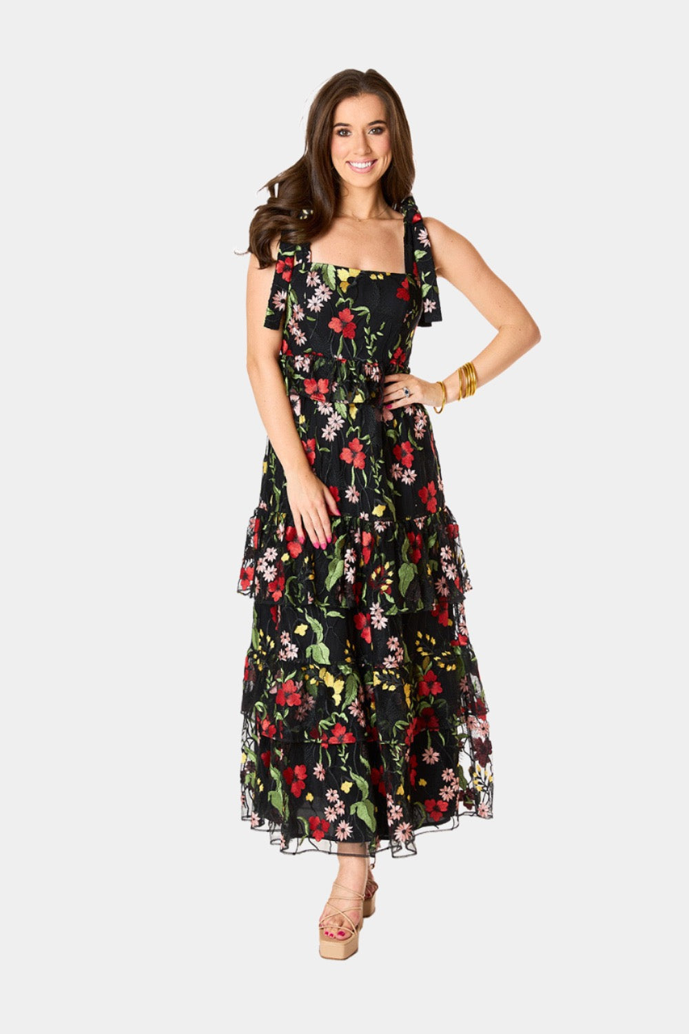 Edie Tie-Shoulder Maxi Dress - Lost In It in XL - Apparel & Accessories > Clothing > Dresses > Long Dresses photo