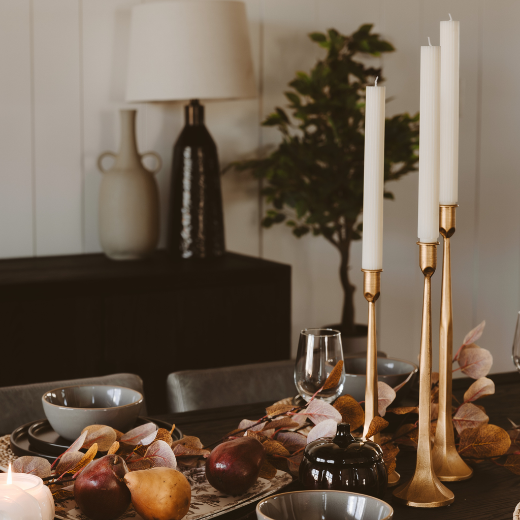 Gold Cast Iron Taper Candle Holders in - taper holder photo