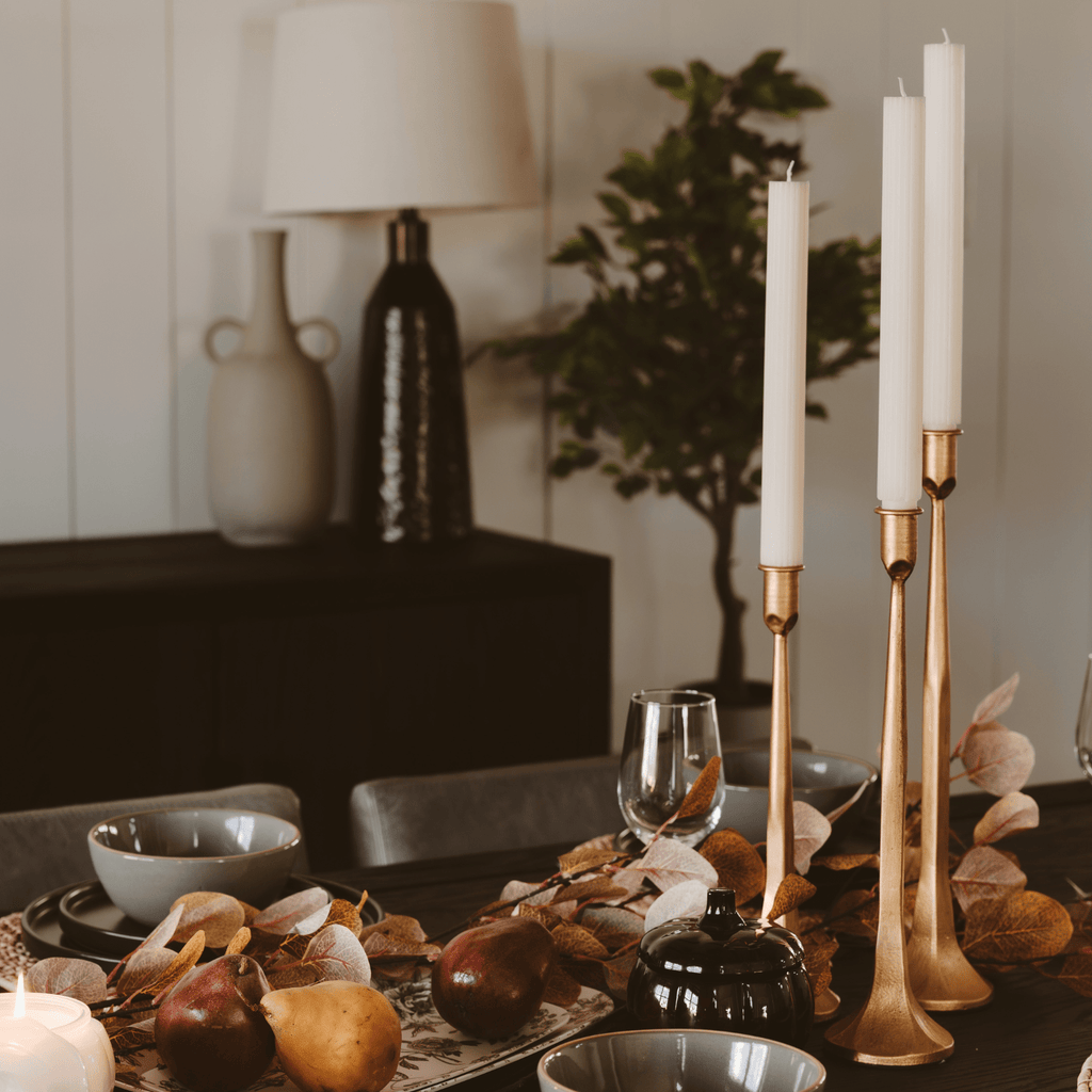 Gold Cast Iron Taper Candle Holders in - taper holder photo