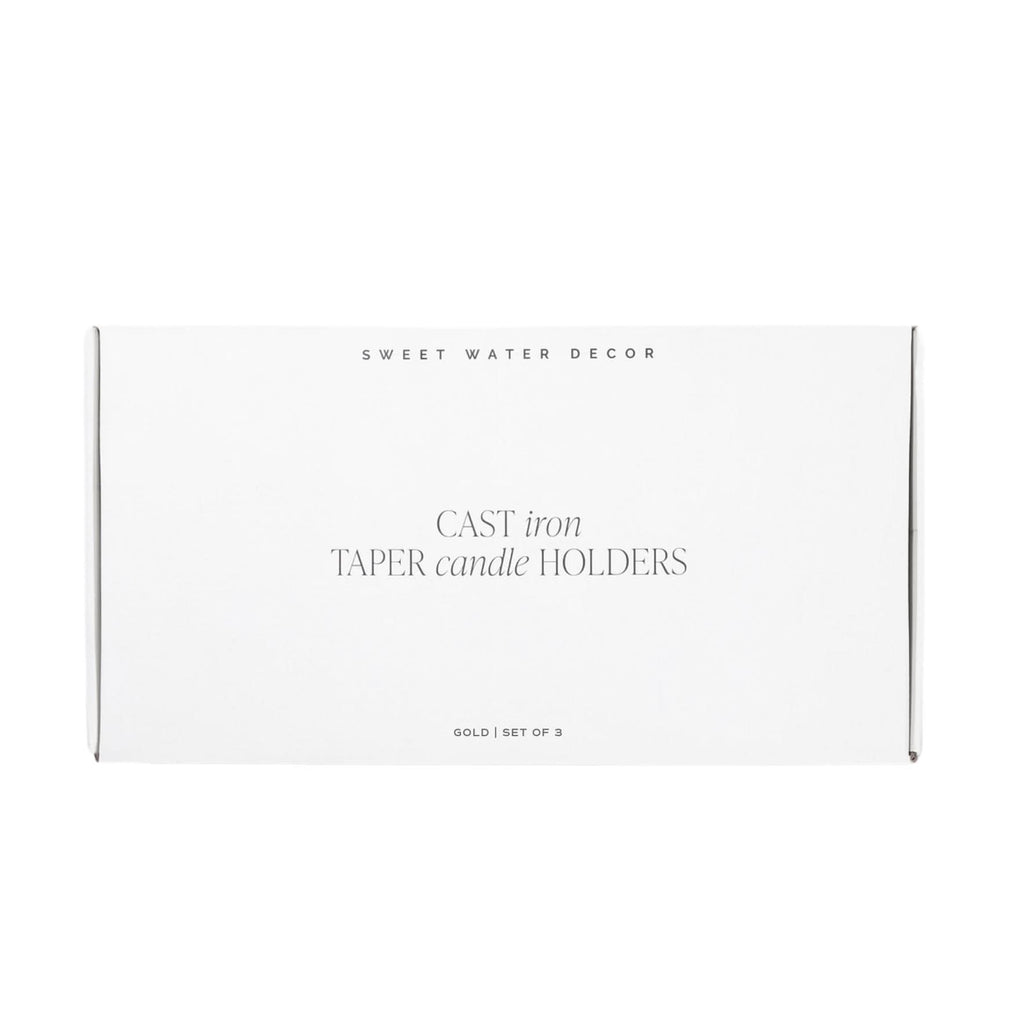 Gold Cast Iron Taper Candle Holders in - taper holder photo