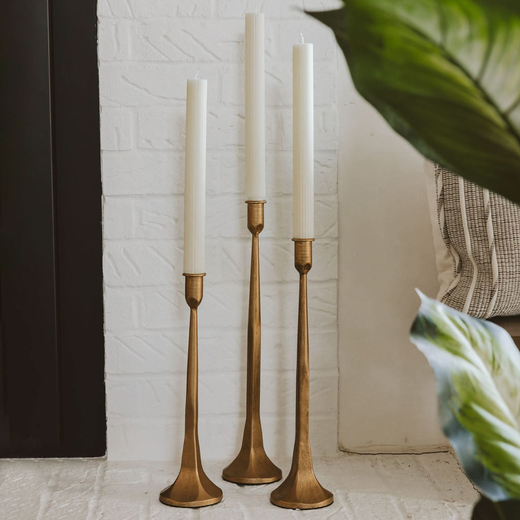 Gold Cast Iron Taper Candle Holders in - taper holder photo