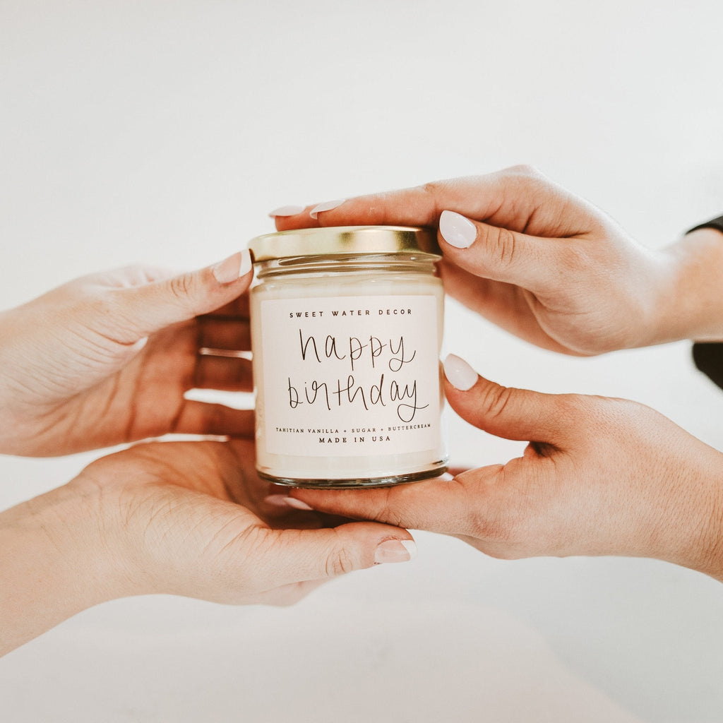 Happy Birthday Soy Candle - Clear Jar - 9 oz in - Candles photo