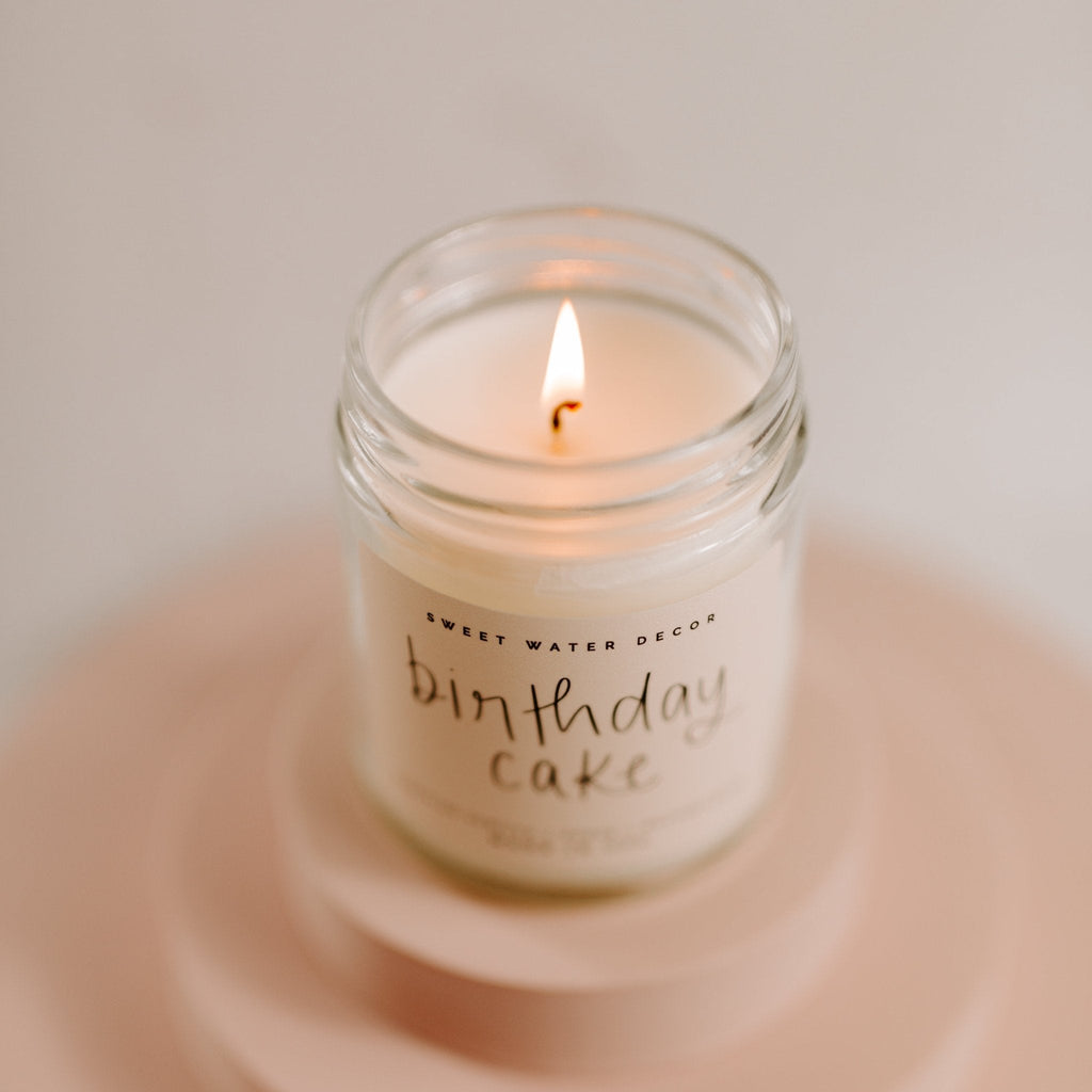 Birthday Cake Soy Candle - Clear Jar - 9 oz in - Candles photo