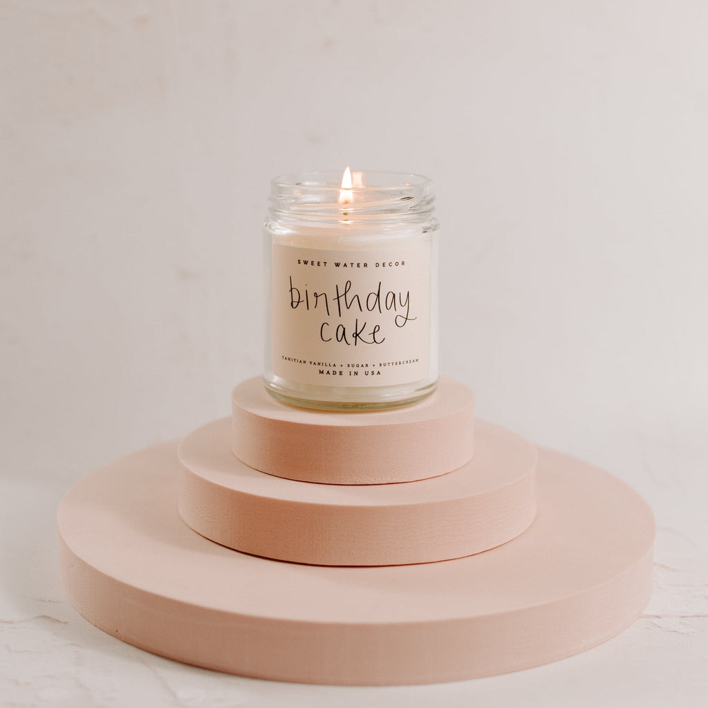 Birthday Cake Soy Candle - Clear Jar - 9 oz in - Candles photo