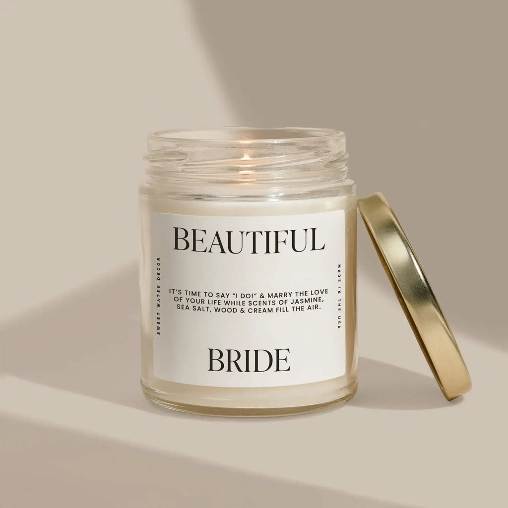 Beautiful Bride Soy Candle - Large Quote Label - 9 oz in - Candles photo