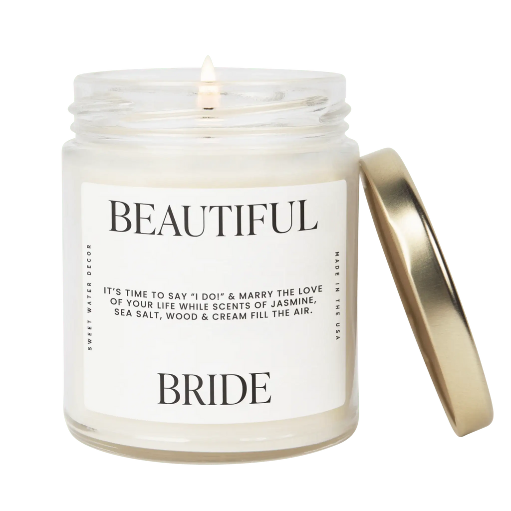Beautiful Bride Soy Candle - Large Quote Label - 9 oz in - Candles photo