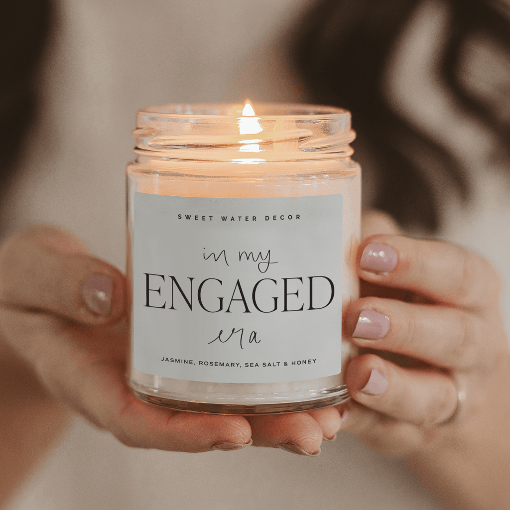 In My Engaged Era Soy Candle - Clear Jar - 9 oz (Wildflowers and Salt) in - Candles photo