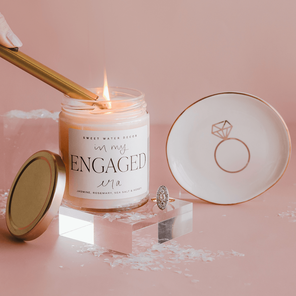 In My Engaged Era Soy Candle - Clear Jar - 9 oz (Wildflowers and Salt) in - Candles photo
