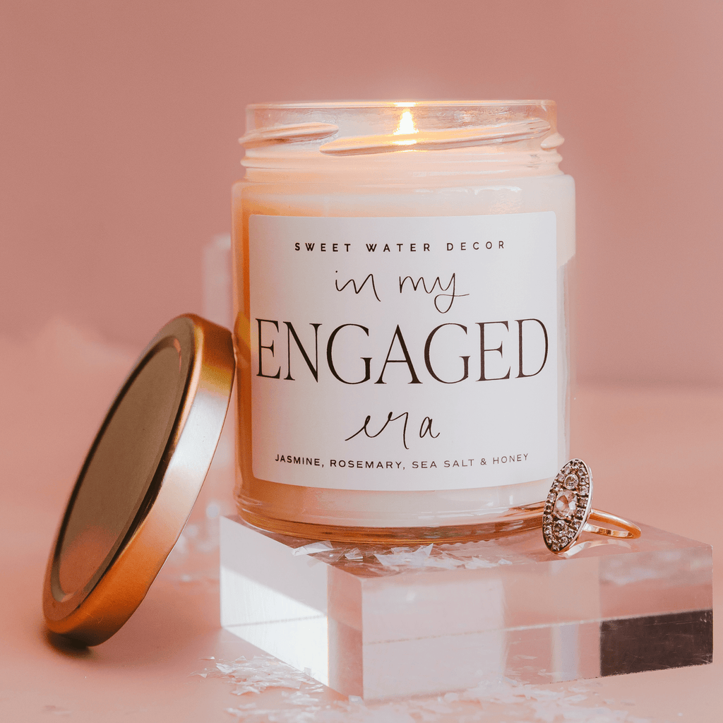 In My Engaged Era Soy Candle - Clear Jar - 9 oz (Wildflowers and Salt) in - Candles photo