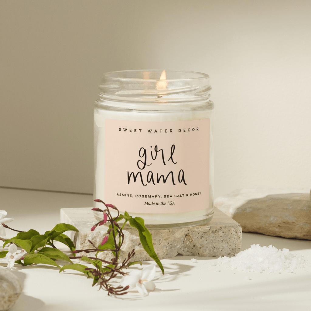 Girl Mama Soy Candle - Clear Jar - 9 oz (Wildflowers and Salt) in - Candles photo