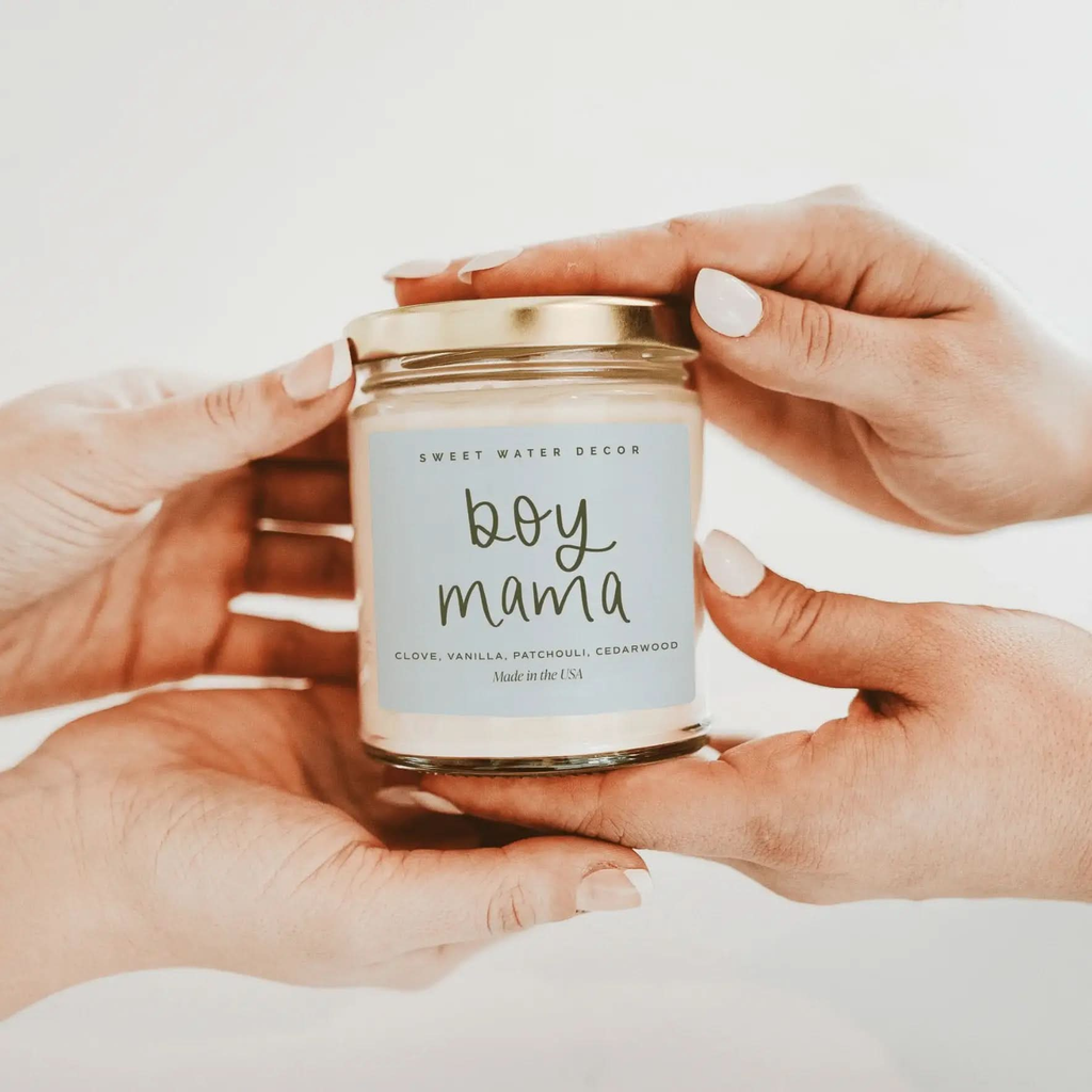 Boy Mama Soy Candle - Clear Jar - 9 oz (Palo Santo Patchouli) in - Candles photo