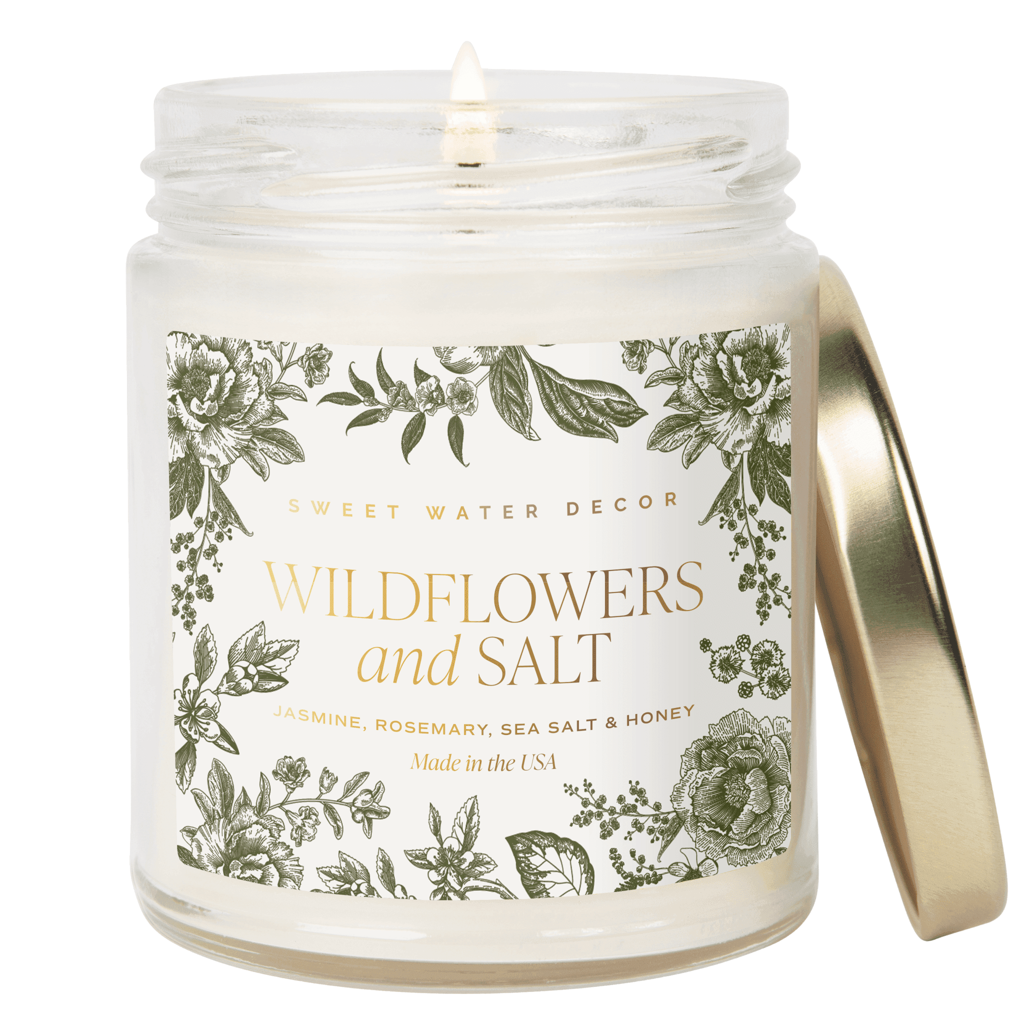 Wildflowers and Salt Soy Patterned Candle - Clear Jar - 9 oz - SwagglyLife Home & Fashion Wildflowers and Salt Soy Patterned Candle - Clear Jar - 9 oz - SwagglyLife Home & Fashion