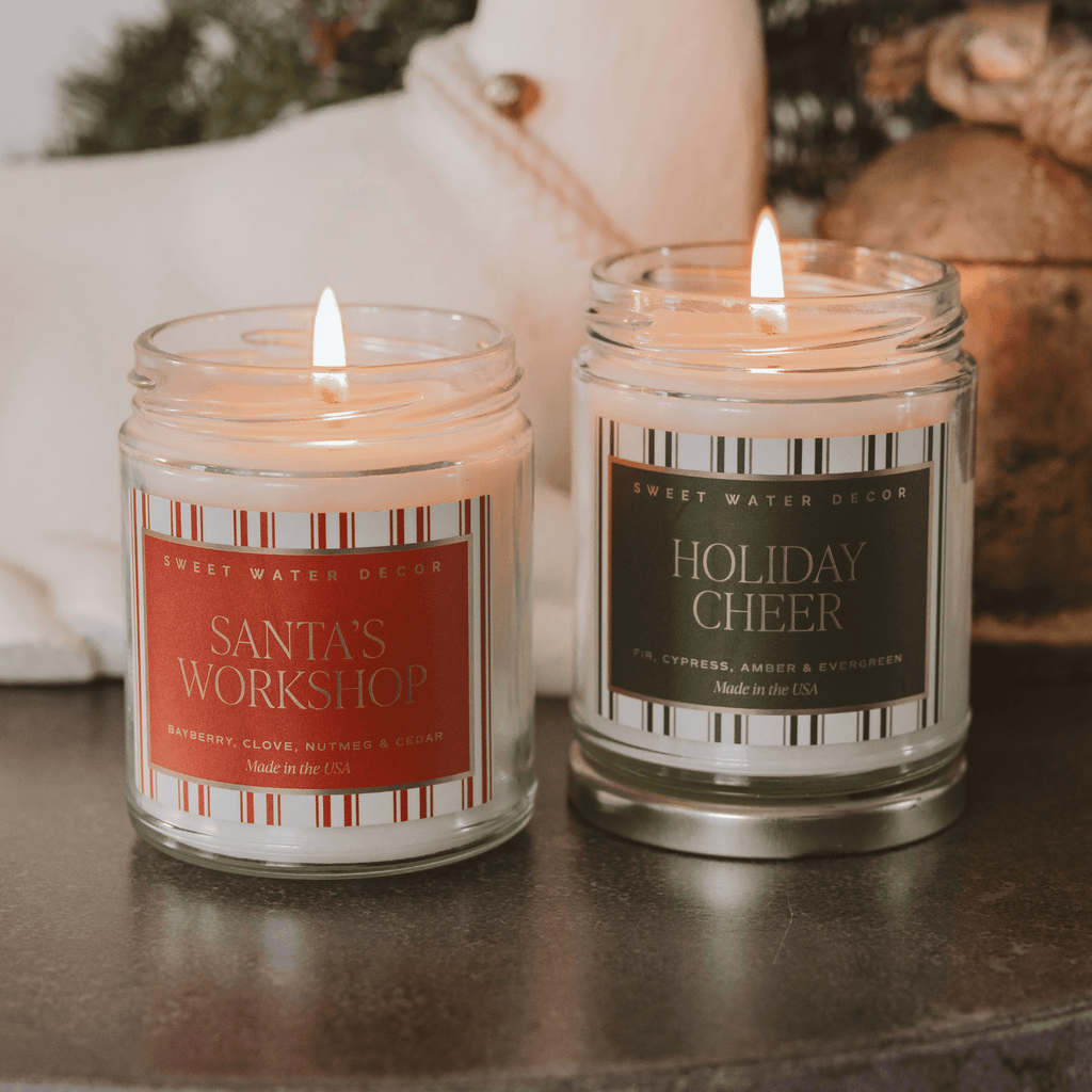 Holiday Cheer Soy Candle - 9 oz Patterned Clear Jar in - Candles photo