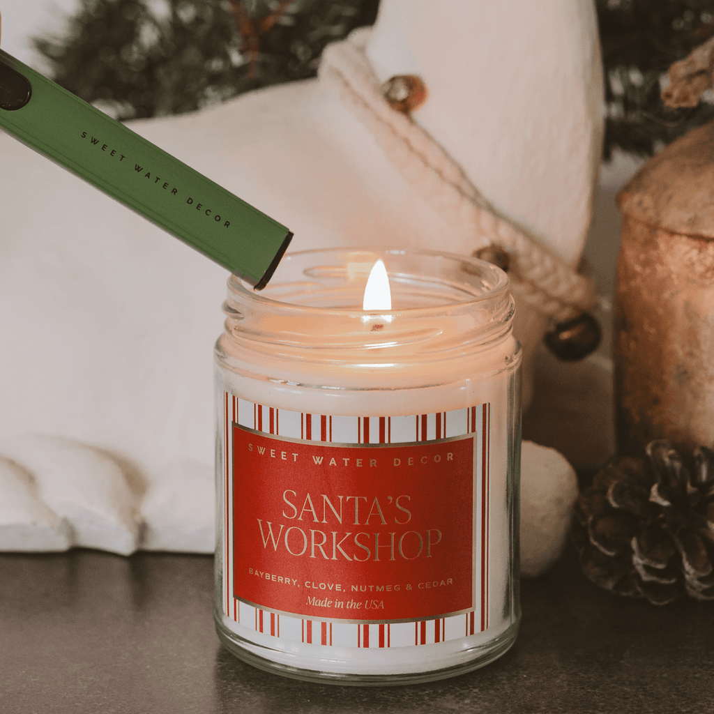 Santa's Workshop Soy Candle - 9 oz Clear Jar (Merry and Bright) in - Candles photo