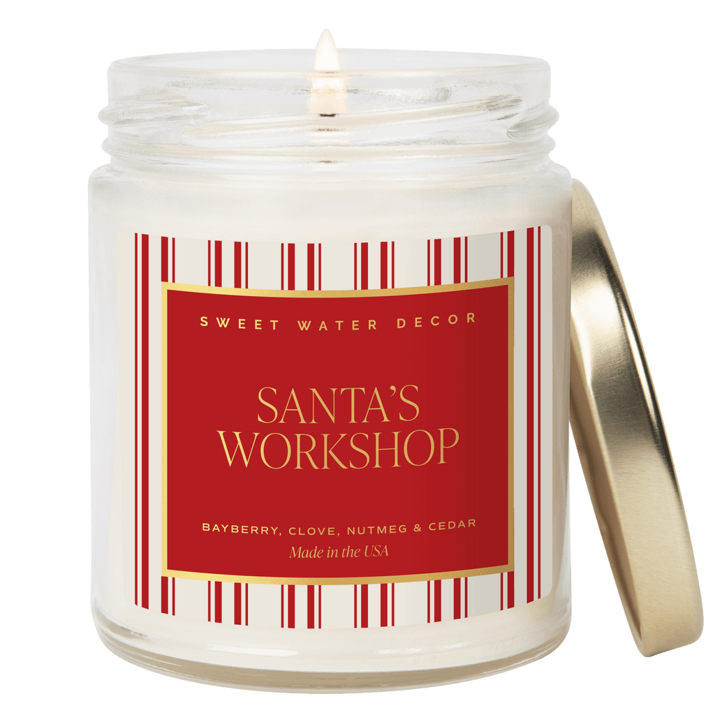 Santa's Workshop Soy Candle - 9 oz Clear Jar (Merry and Bright) in - Candles photo