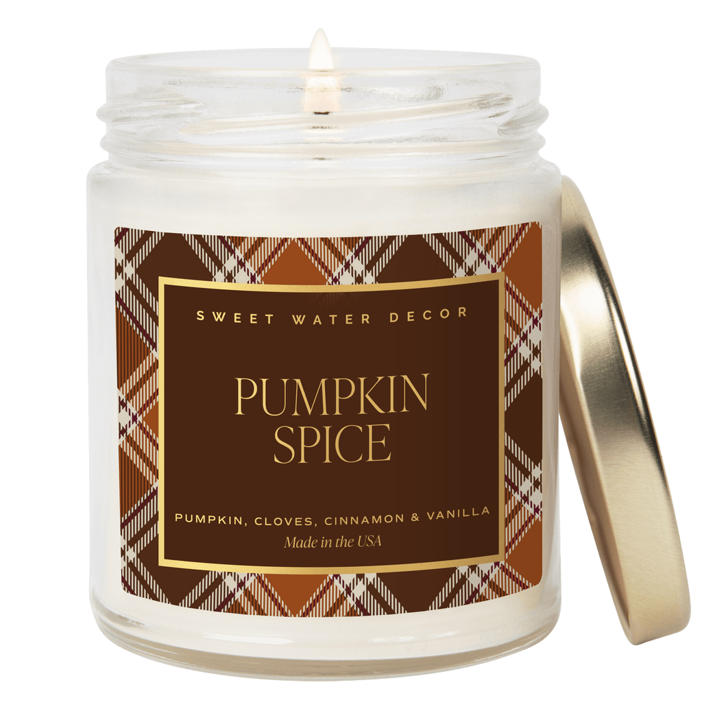 Pumpkin Spice Soy Candle - Patterned 9 oz - Clear Jar in - Candles photo