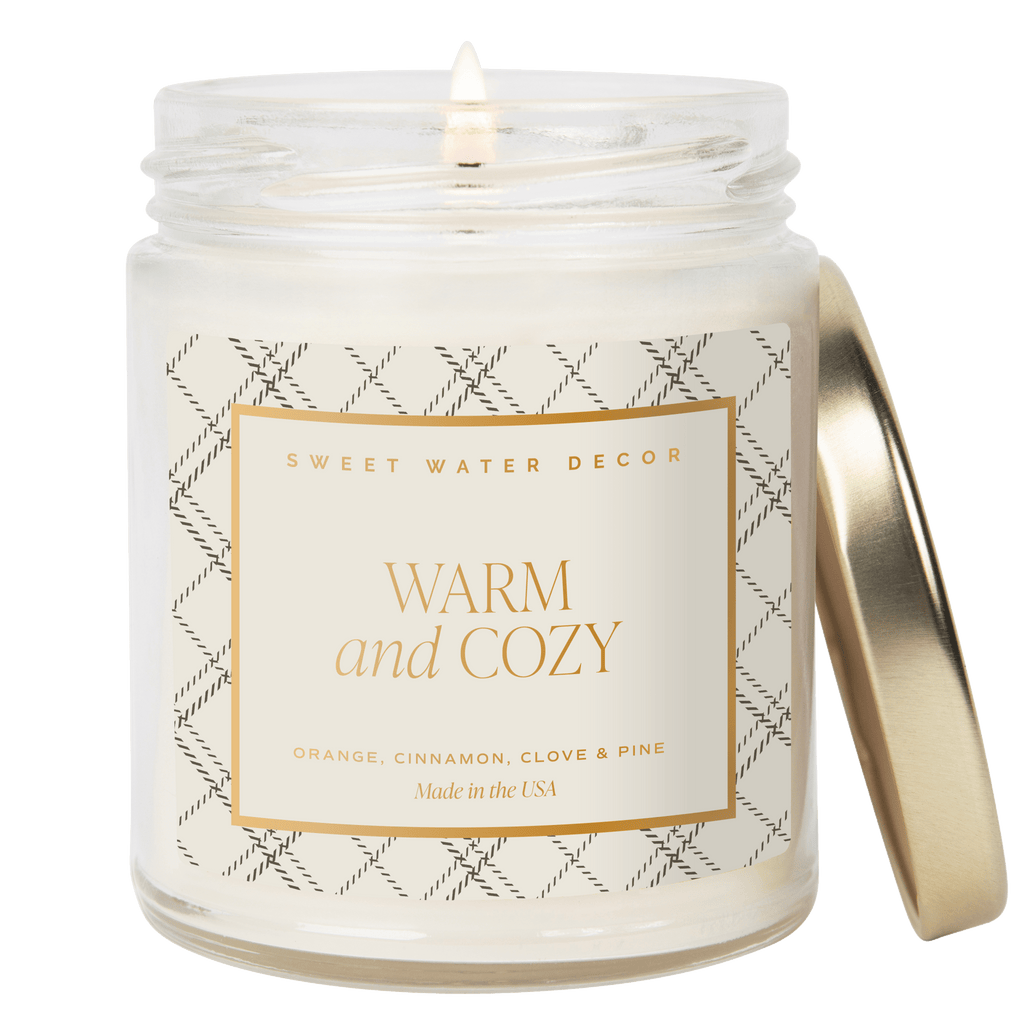 Warm and Cozy Soy Candle - Clear Jar - 9 oz in - Candles photo