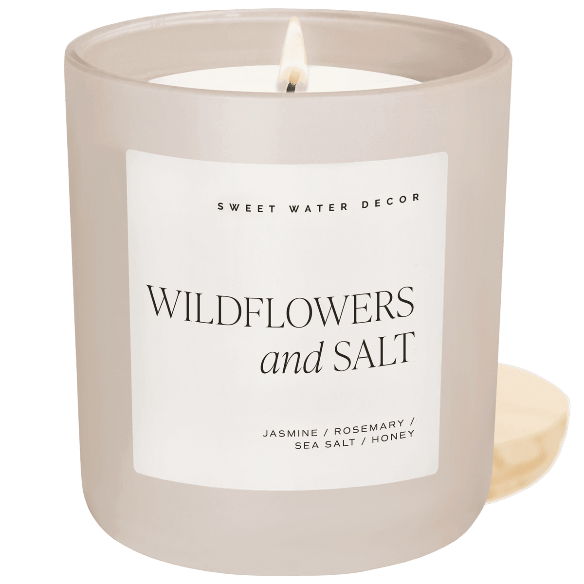 Wildflowers and Salt Soy Candle - Tan Matte Jar - 15 oz - SwagglyLife Home & Fashion