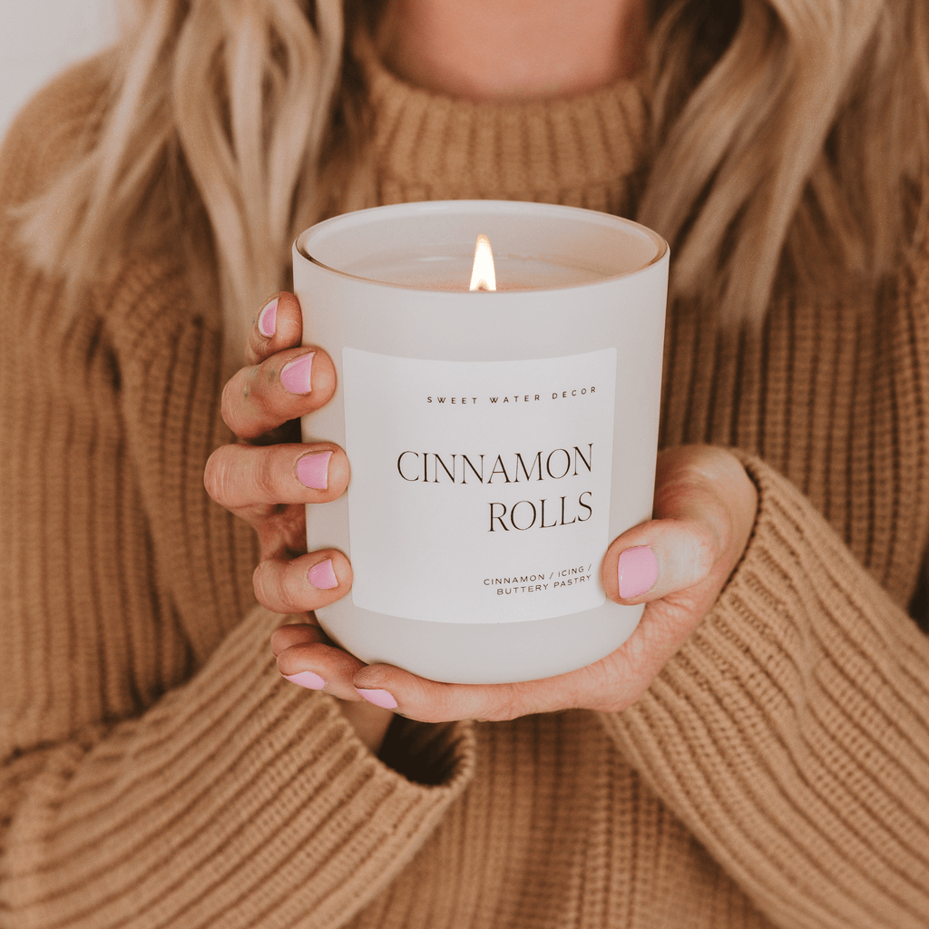 Cinnamon Rolls Soy Candle - Tan Matte Jar - 15 oz in - Candles photo