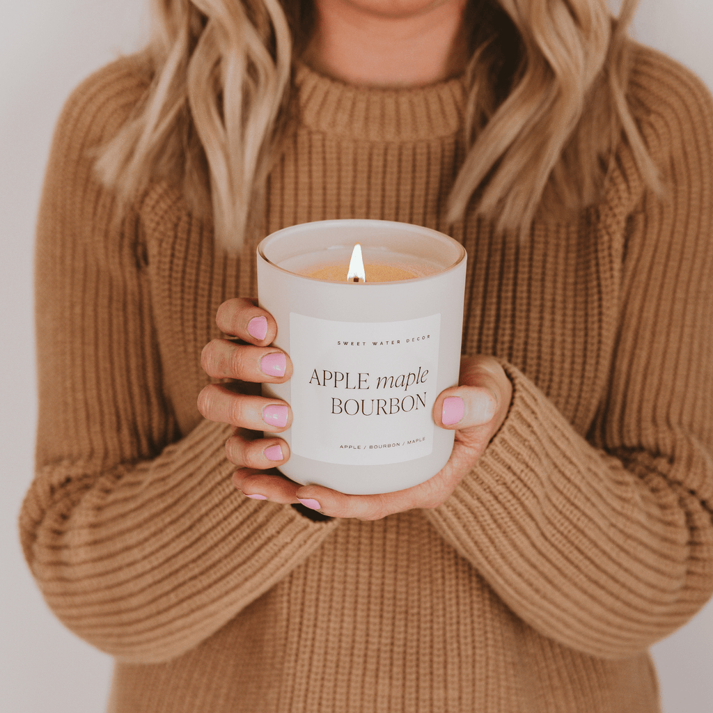 Apple Maple Bourbon Soy Candle - Tan Matte Jar - 15 oz (Sunday Brunch) in - Candles photo