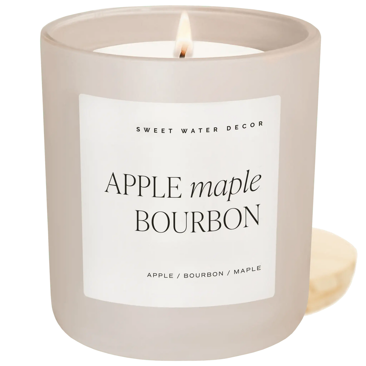 Apple Maple Bourbon Soy Candle - Tan Matte Jar - 15 oz (Sunday Brunch) - SwagglyLife Home & Fashion
